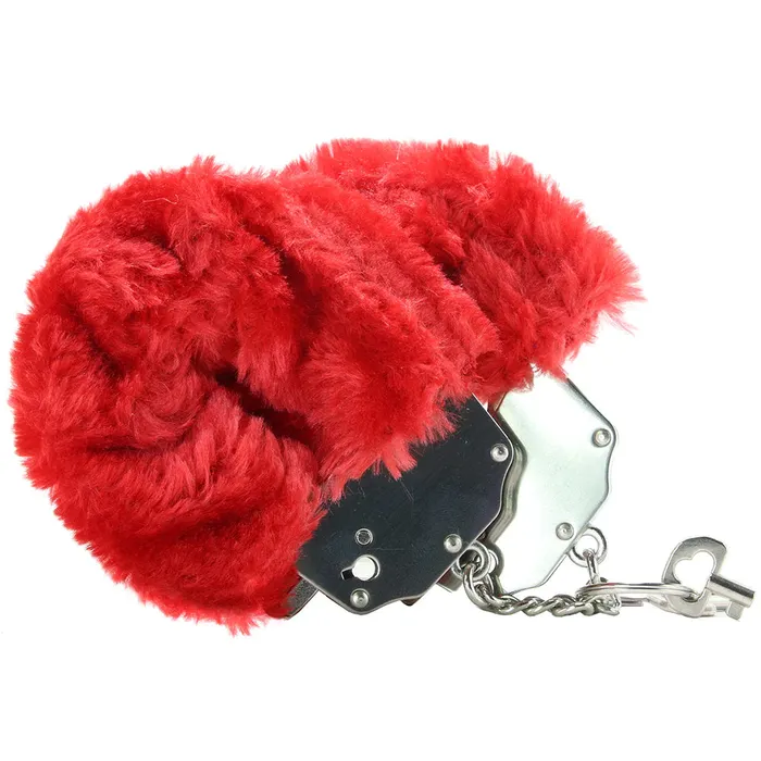 Couples Pipedream Fetish Fantasy Furry Cuffs in Red
