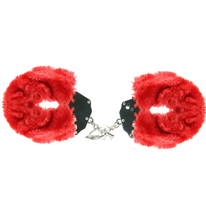 Couples Pipedream Fetish Fantasy Furry Cuffs in Red Couples Pipedream Fetish Fantasy Furry Cuffs in Red