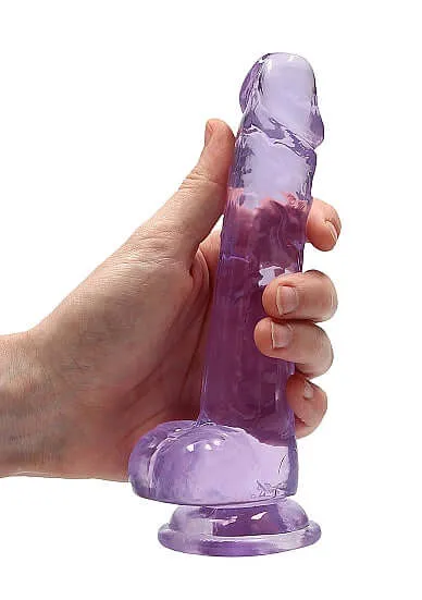 Dildos SHOTS AMERICA Real Cock 7 inches Realistic Dildo with Balls Purple