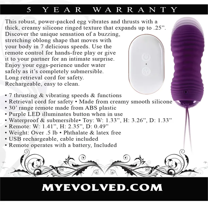 Evolved Novelties Vibrators Evolved Eager Egg Vibrator The Ultimate PowerPacked Textured Thrusting Toy