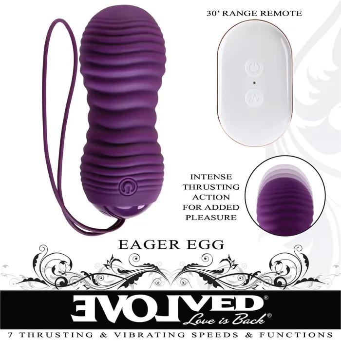 Evolved Novelties Vibrators Evolved Eager Egg Vibrator The Ultimate PowerPacked Textured Thrusting Toy