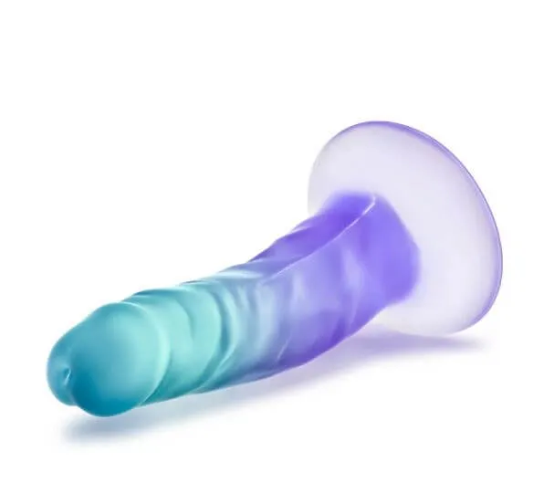 Female Sex Toys B Yours Morning Dew 5 Dildo Indigo Realistic Design with Suction Cup Blush Novelties