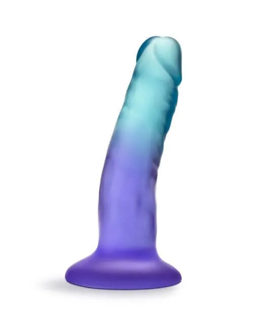 Female Sex Toys B Yours Morning Dew 5 Dildo Indigo Realistic Design with Suction Cup Blush Novelties