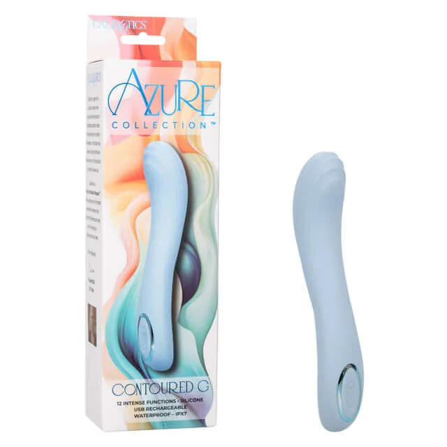 Female Sex Toys California Exotic Novelties Azure Collection Contoured G 12Function Vibrator Textured Tip Female Sex Toys California Exotic Novelties Azure Collection Contoured G 12Function Vibrator Textured Tip