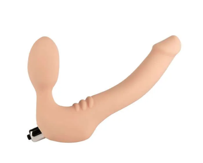 Female Sex Toys SI Novelties Si Novelties Simply Strapless Medium Vanilla Double Dildo with 10Function Bullet Vibrator Female Sex Toys SI Novelties Si Novelties Simply Strapless Medium Vanilla Double Dildo with 10Function Bullet Vibrator