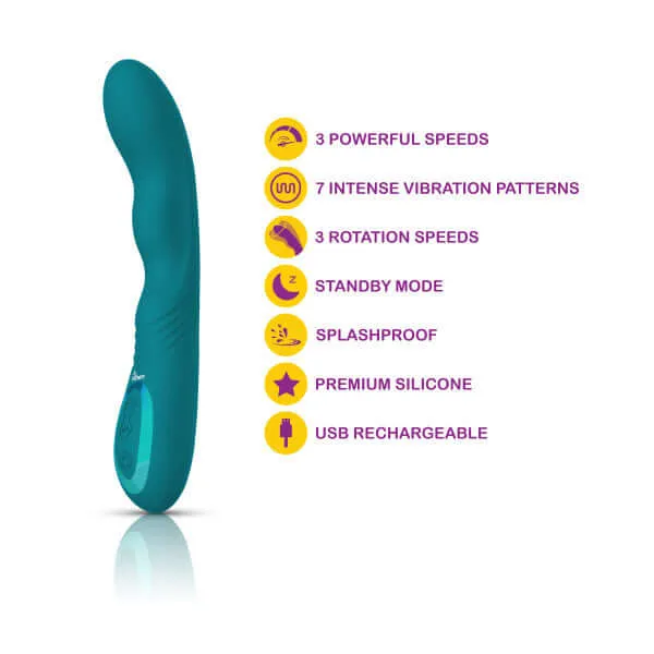 Female Sex Toys Viben Swagger Ocean Wriggling GSpot Vibrator Dual Motors 10 Functions 3 Rotation Speeds