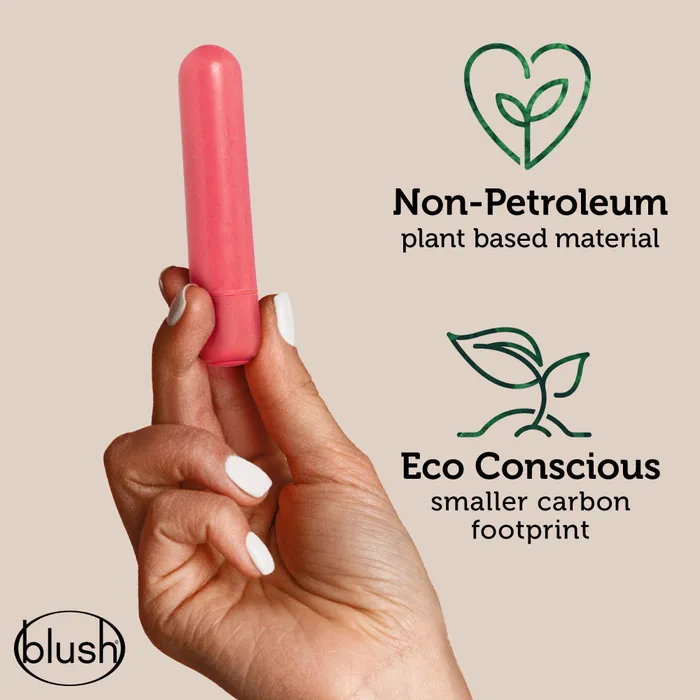 Gaia By Blush Eco Bullet PlantBased 4 Smooth Waterproof Bullet Vibrator in Pink Made from Sustainable BioFeel Blush Vibrators
