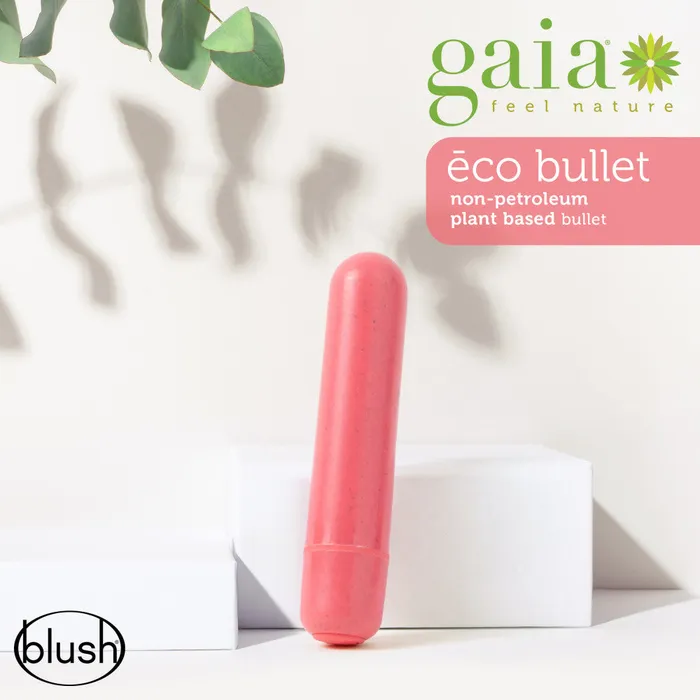 Gaia By Blush Eco Bullet PlantBased 4 Smooth Waterproof Bullet Vibrator in Pink Made from Sustainable BioFeel Blush Vibrators