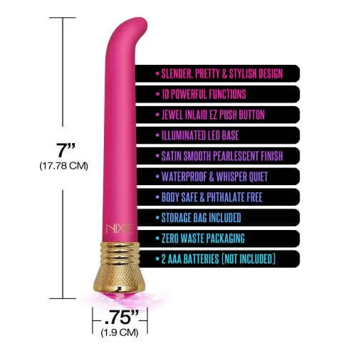 Global Novelties Vibrators Nixie Jewel Satin G Vibe Pink Tourmaline