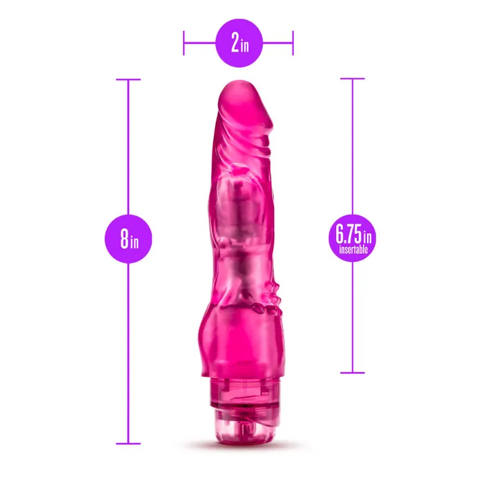 Glow Dicks By Blush The Banger Realistic Pink 8Inch Long Vibrating Dildo Blush Vibrators