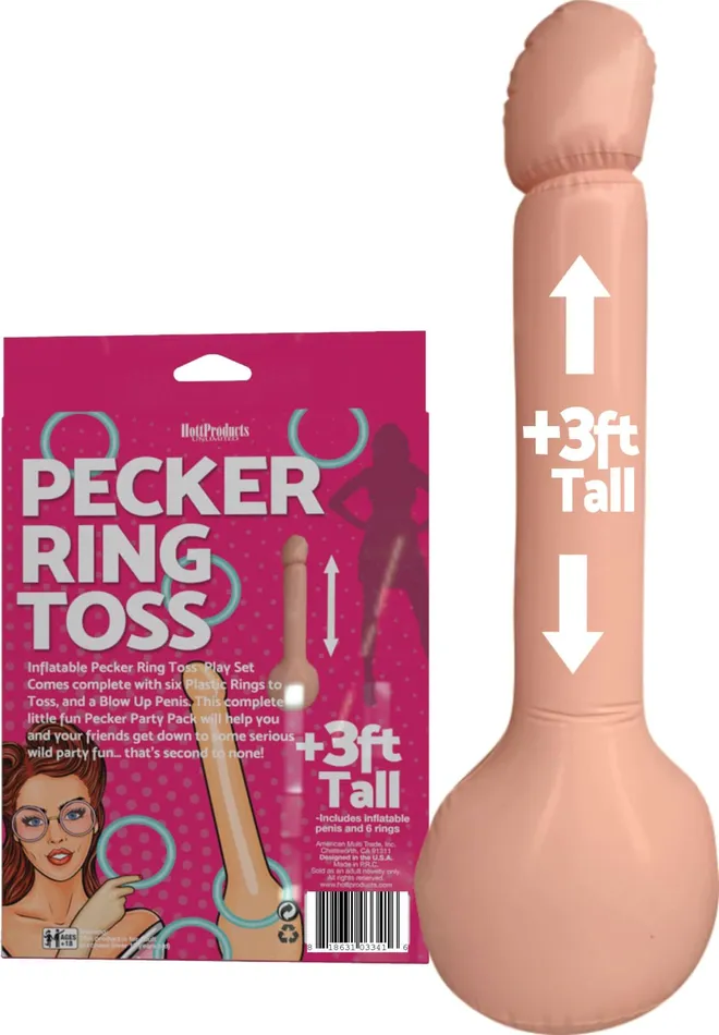 Inflatable Pecker Ring Toss Game by Hott Products Unlimited HOTT Products Male Sex Toys
