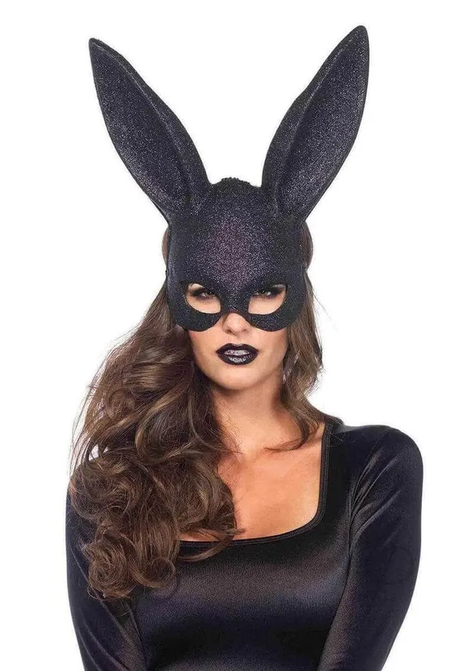Leg Avenue Glitter Masquerade Bunny Mask OS Black Leg Avenue Inc Vibrators