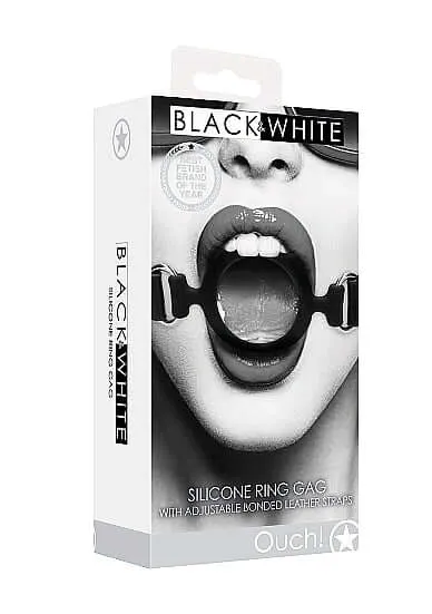 Male Sex Toys Black and White Silicone Ring Gag with Adjustable Straps SHOTS AMERICA Male Sex Toys Black and White Silicone Ring Gag with Adjustable Straps SHOTS AMERICA