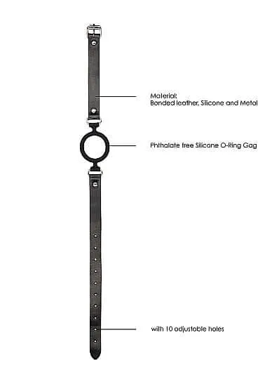 Male Sex Toys Black and White Silicone Ring Gag with Adjustable Straps SHOTS AMERICA