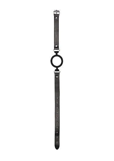 Male Sex Toys Black and White Silicone Ring Gag with Adjustable Straps SHOTS AMERICA