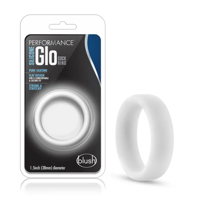 Male Sex Toys Blush Performance By Blush Glo Glow In The Dark White Penis Ring Made with Puria Silicone Male Sex Toys Blush Performance By Blush Glo Glow In The Dark White Penis Ring Made with Puria Silicone