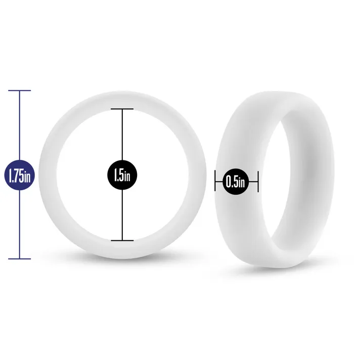 Male Sex Toys Blush Performance By Blush Glo Glow In The Dark White Penis Ring Made with Puria Silicone