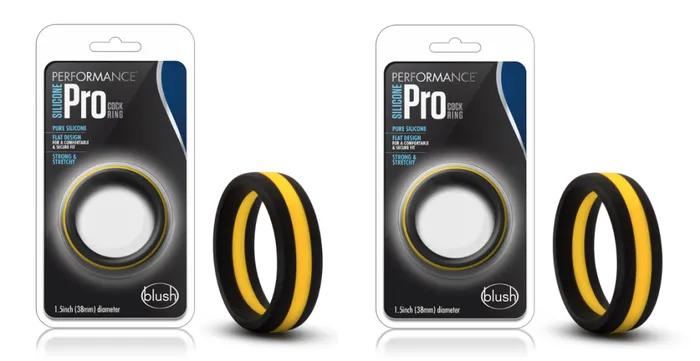 Male Sex Toys Blush Performance By Blush Pro Yellow Black Penis Rings Made with Purio Silicone 2Pack Male Sex Toys Blush Performance By Blush Pro Yellow Black Penis Rings Made with Purio Silicone 2Pack