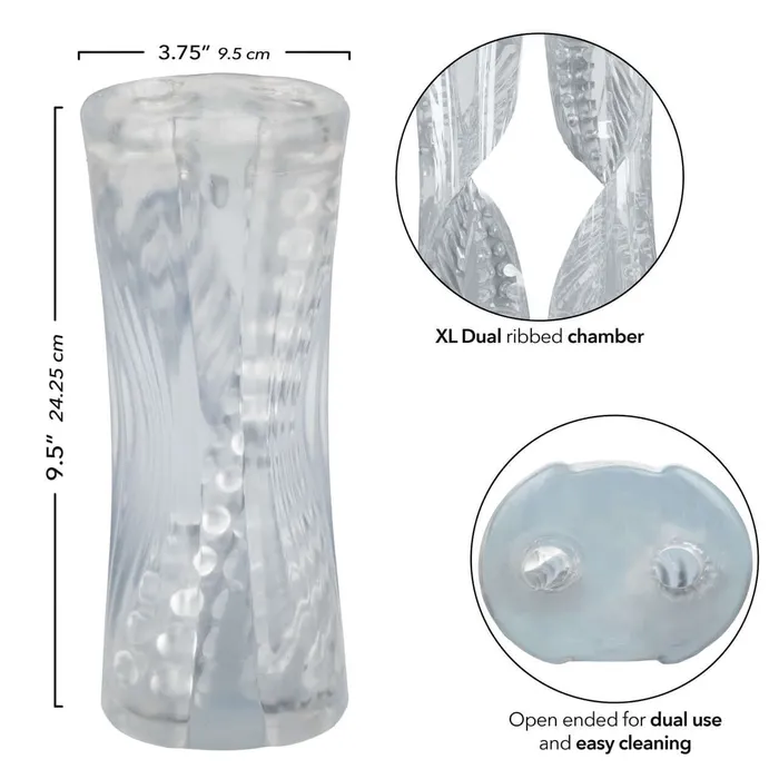 Male Sex Toys California Exotic Novelties Cyclone Dual Ribbed Stroker XL Intense Solo Play with HeavyDuty Stimulation
