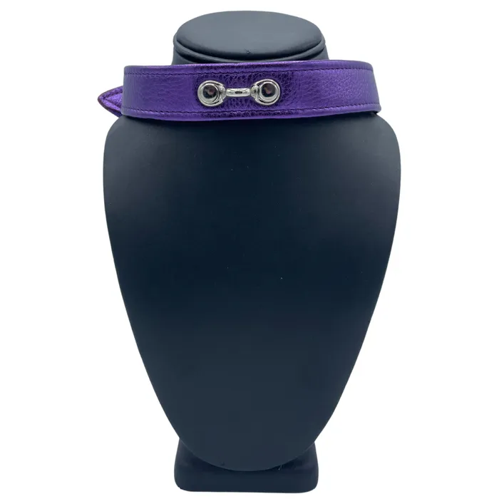 Male Sex Toys Metallic Leather Horizontal Ring Collar AYLI
