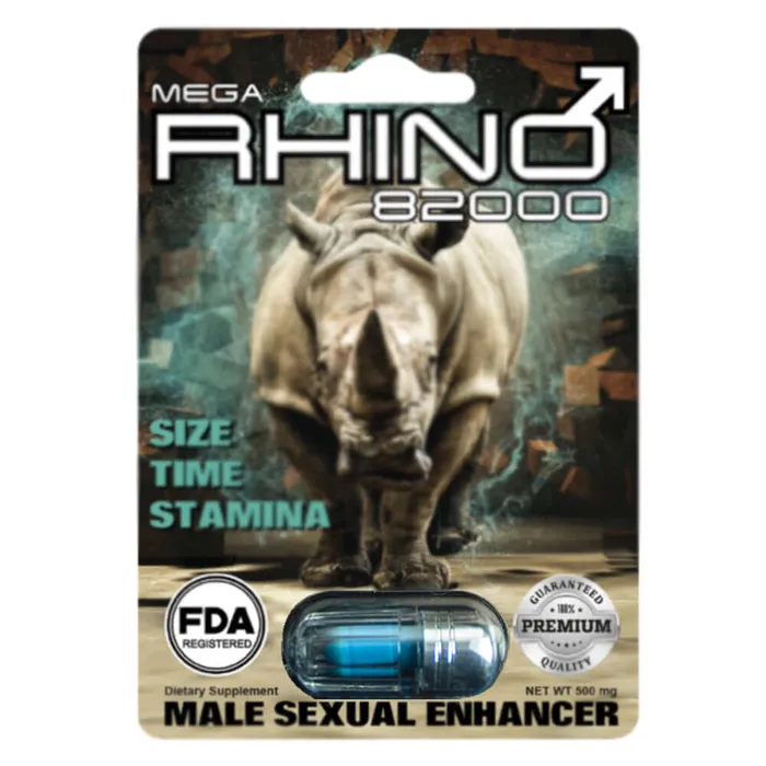 Mega Rhino 82000 Male Sexual Enhancer 24pc Display 500mg Capsule for Maximum Drive Endurance Rhino Enhancers Mega Rhino 82000 Male Sexual Enhancer 24pc Display 500mg Capsule for Maximum Drive Endurance Rhino Enhancers