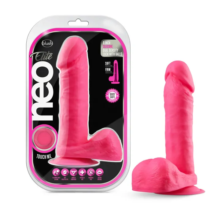 Neo Elite By Blush Neon Pink 8Inch Long Dildo Made with Purio Silicone SensaFeel Dual Density Realistic Technology Blush Dildos Neo Elite By Blush Neon Pink 8Inch Long Dildo Made with Purio Silicone SensaFeel Dual Density Realistic Technology Blush Dildos