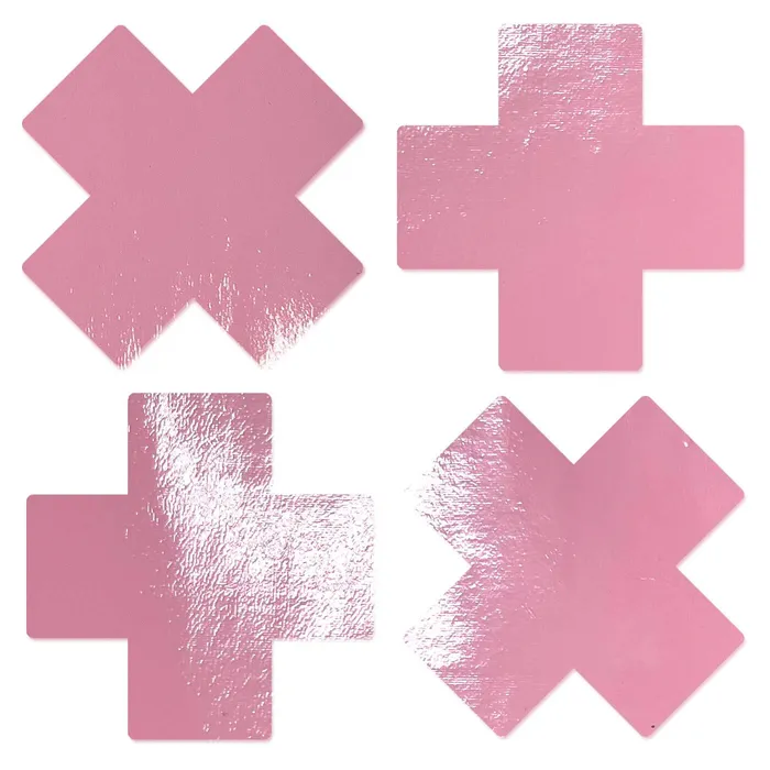 Pastease Vibrators Petite Plus X Two Pair of Small Latex Baby Pink Crosses Nipple Pasties by Pastease Pastease Vibrators Petite Plus X Two Pair of Small Latex Baby Pink Crosses Nipple Pasties by Pastease