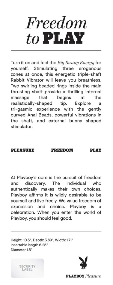 Playboy Big Bunny Energy Rabbit Vibrator Triple Stimulation for Ultimate Pleasure Evolved Novelties Vibrators