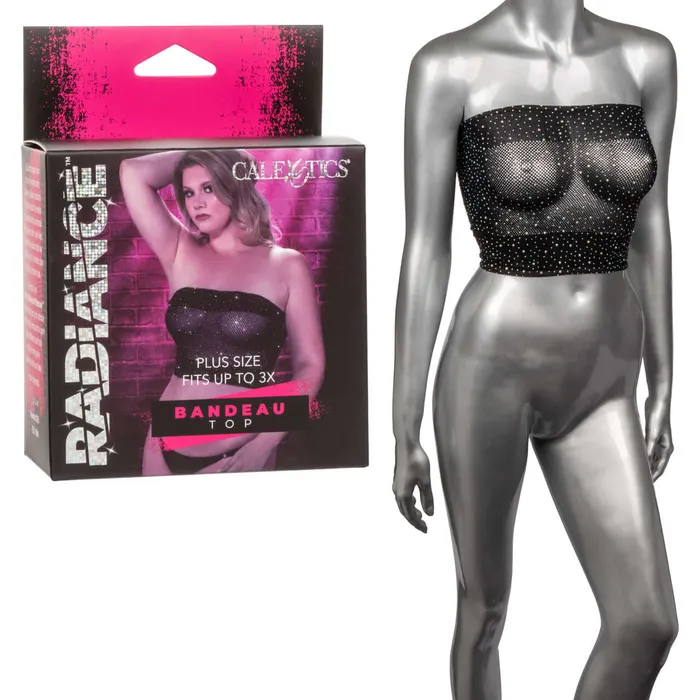Plus Size Radiance Plus Size Bandeau Top Black Lingerie with Rhinestone Accents California Exotic Novelties Plus Size Radiance Plus Size Bandeau Top Black Lingerie with Rhinestone Accents California Exotic Novelties