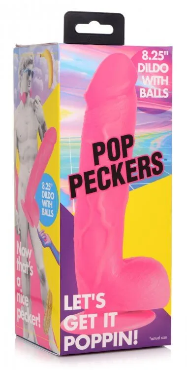Pop 825 inches Dildo with Balls Pink XR Brands Dildos