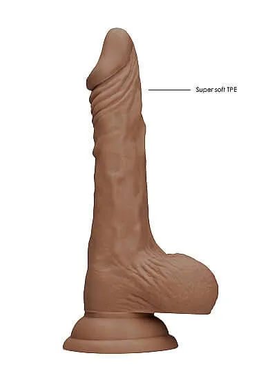Realrock 7Inch Dong Tan Skin Tone with Testicles Realistic PhthalateFree TPE Dildo SHOTS AMERICA Dildos
