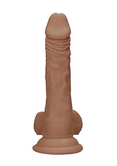 Realrock 7Inch Dong Tan Skin Tone with Testicles Realistic PhthalateFree TPE Dildo SHOTS AMERICA Dildos