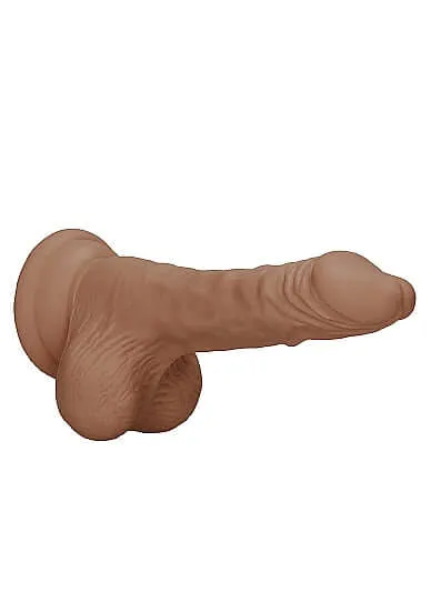 Realrock 7Inch Dong Tan Skin Tone with Testicles Realistic PhthalateFree TPE Dildo SHOTS AMERICA Dildos