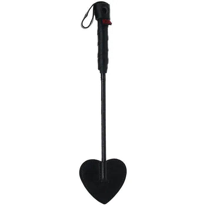 Red Rouge Lingerie Anal Leather Mini Spade Paddle in Black