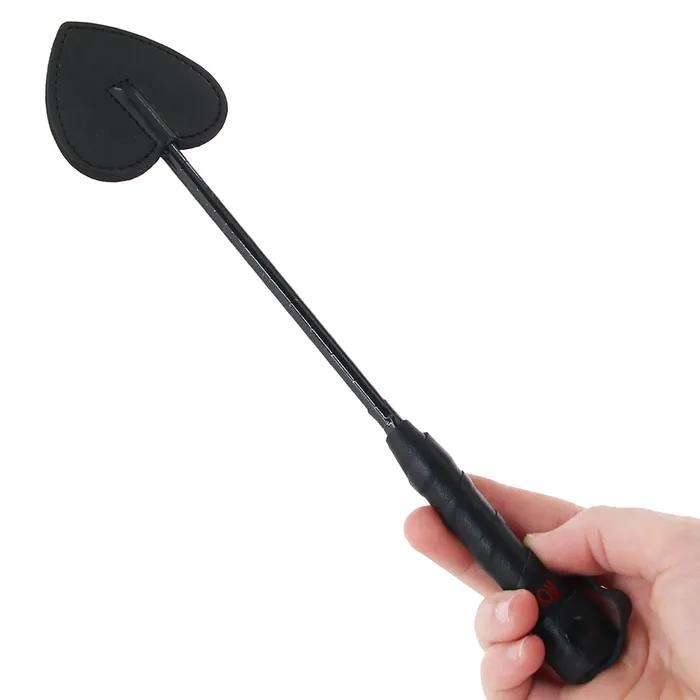 Red Rouge Lingerie Anal Leather Mini Spade Paddle in Black Red Rouge Lingerie Anal Leather Mini Spade Paddle in Black