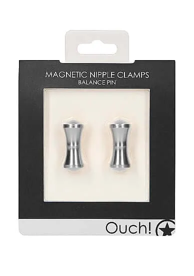SHOTS AMERICA Ouch Magnetic Nipple Clamps Balance Pin Silver Couples