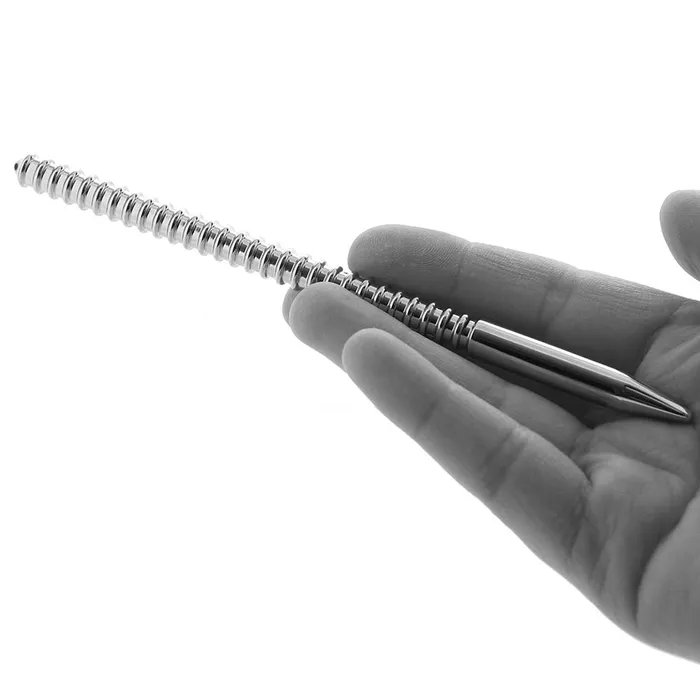 Shots Toys Ouch Ribbed 77mm Steel Urethral Dilator Plug Male Sex Toys Shots Toys Ouch Ribbed 77mm Steel Urethral Dilator Plug Male Sex Toys