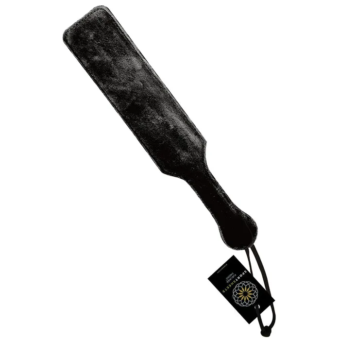 SPORTSHEETS Restraints Sportsheets Fur Lined Leather PaddleBlack