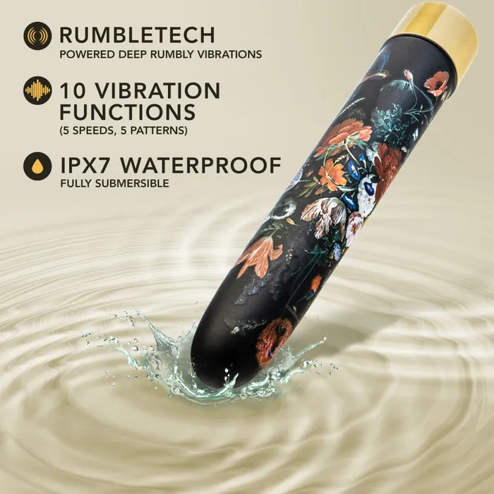 The Collection By Blush Bountiful 7 Inch Slimline GSpot Vibrator In Flora 10 RumboTech Vibration Modes Blush Vibrators