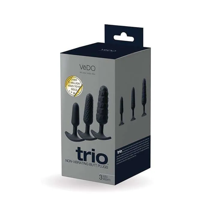 Vedo Anal Trio Anal Plug Set 3 Sizes of Weighted Butt Plugs for Beginners Experts