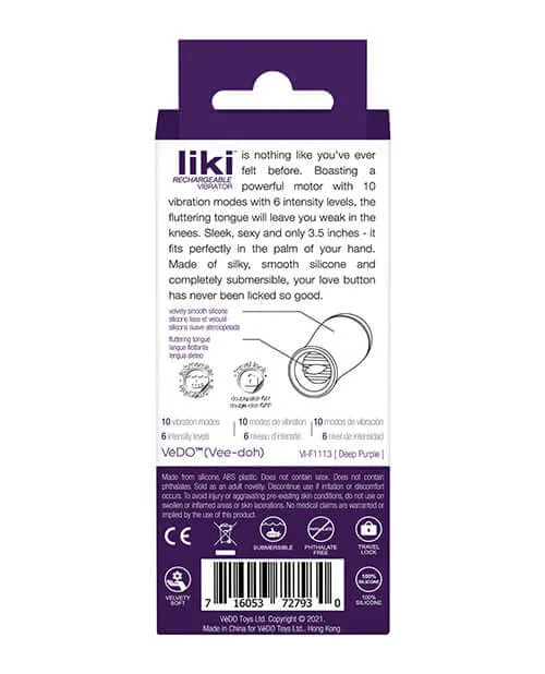 Vedo Vedo Liki Flicker Vibe Deep Purple Vibrators