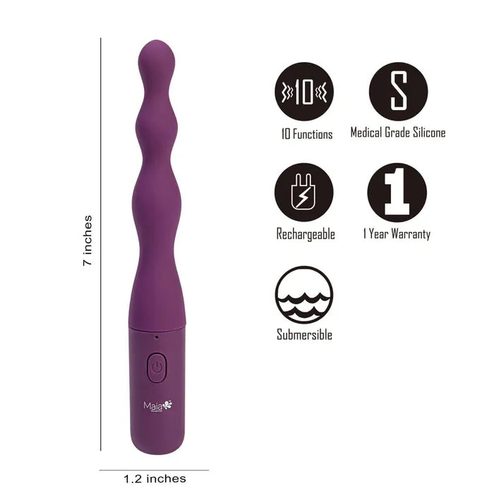 Vibelite Dani 10 Function Silicone Beaded Anal Vibe Explore Pleasure with Maia Novelties Maia Toys Female Sex Toys