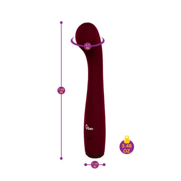 Viben Devotion GSpot Vibe Ruby 5 Intense Vibration Patterns Silky Silicone Viben Vibrators