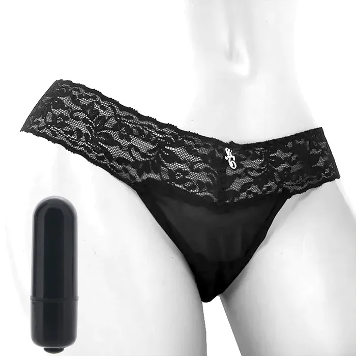 Vibrating Panties with Hidden Vibe Pocket Black M Hustler Vibrators