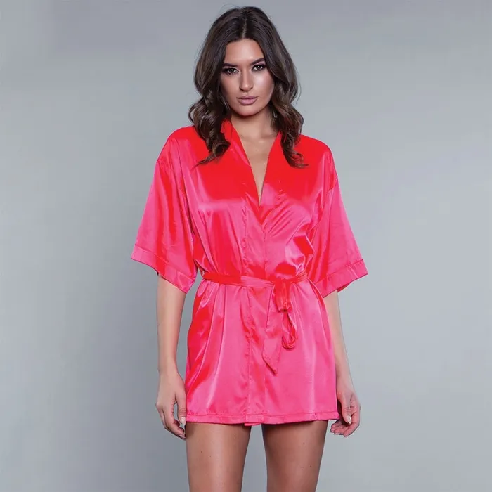 Vibrators BeWicked BeWicked Satin RobeHot Pink 1XHanging