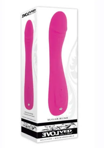 Vibrators Evolved Novelties Evolved Sugar Rush GSpot Vibrator MultiSpeed Silicone Vibe with Turbo Mode
