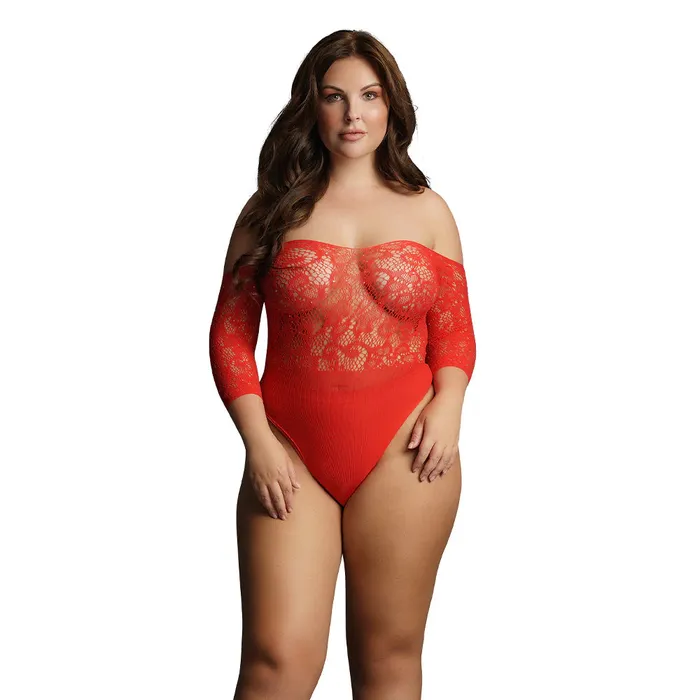 Vibrators Le Dsir Red Crotchless Rhinestone Teddy XL Shots Toys