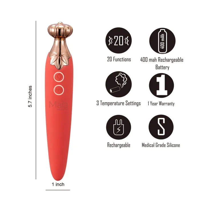 Vibrators Maia Toys Maia Toys Vaporator Worlds First Smokable Vibrator Pink Silicone Rechargeable Waterproof
