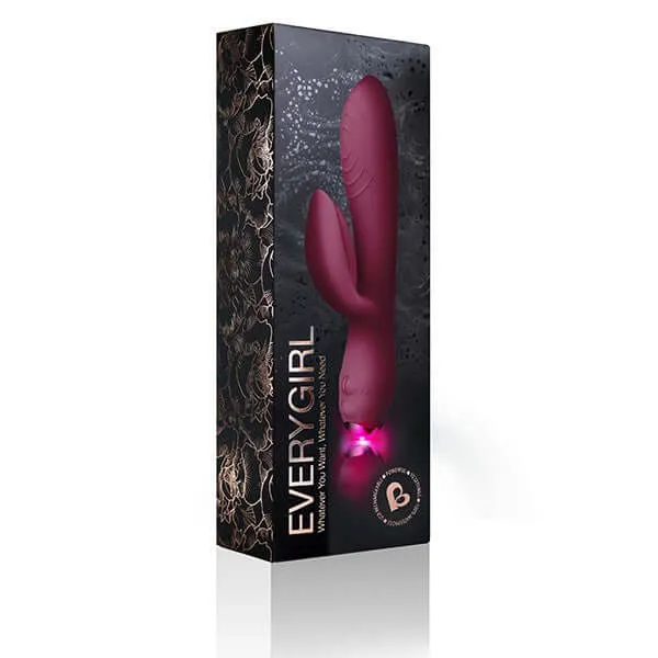 Vibrators Rocks Off Rocks Off Every Girl Burgundy Rabbit Style Vibrator