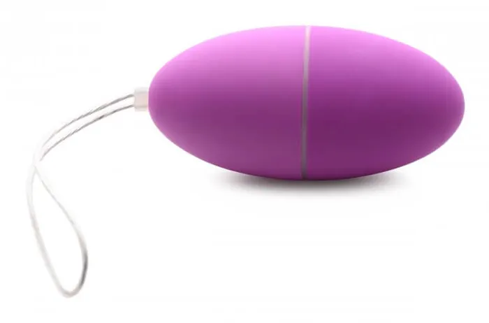 Vibrators XR Brands Frisky Scrambler 28X RemoteControlled Vibrating Egg in Purple by XR Brands Playful Pleasure Unleashed